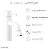 Ivy Bidet Faucet in Matte White