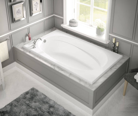 MAAX 100106-103-001-100 Talisman 71 x 42 Acrylic Drop-in End Drain Aeroeffect Bathtub in White