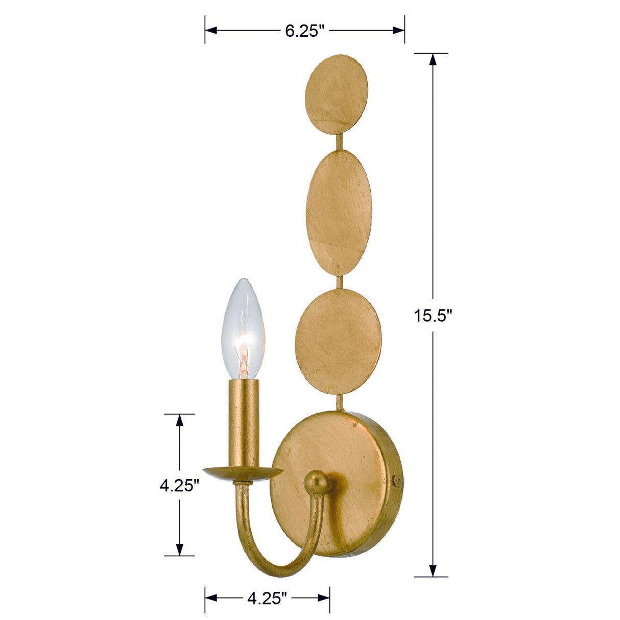 Layla 1 Light Antique Gold Sconce 541-GA