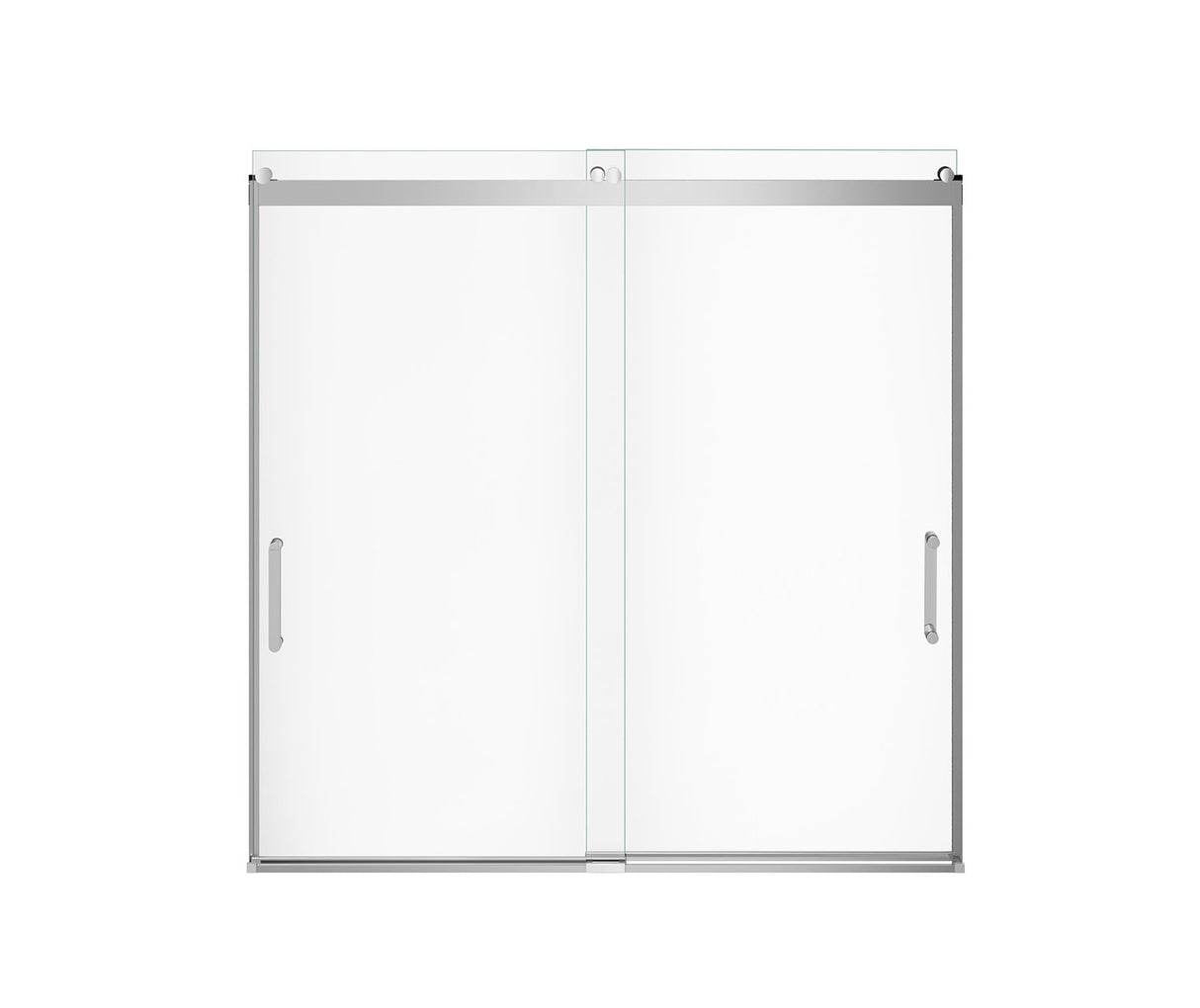 MAAX 136695-900-084-000 Revelation Round 56-59 x 56 ¾-59 ¼ in. 8mm Bypass Tub Door for Alcove Installation with Clear glass in Chrome