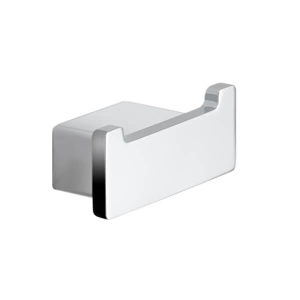 Double Hook, Square Polished Chrome