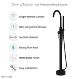 Ivy Freestanding Bathtub Faucet in Matte Black