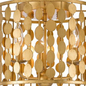 Layla 3 Light Antique Gold Flush Mount 544-GA