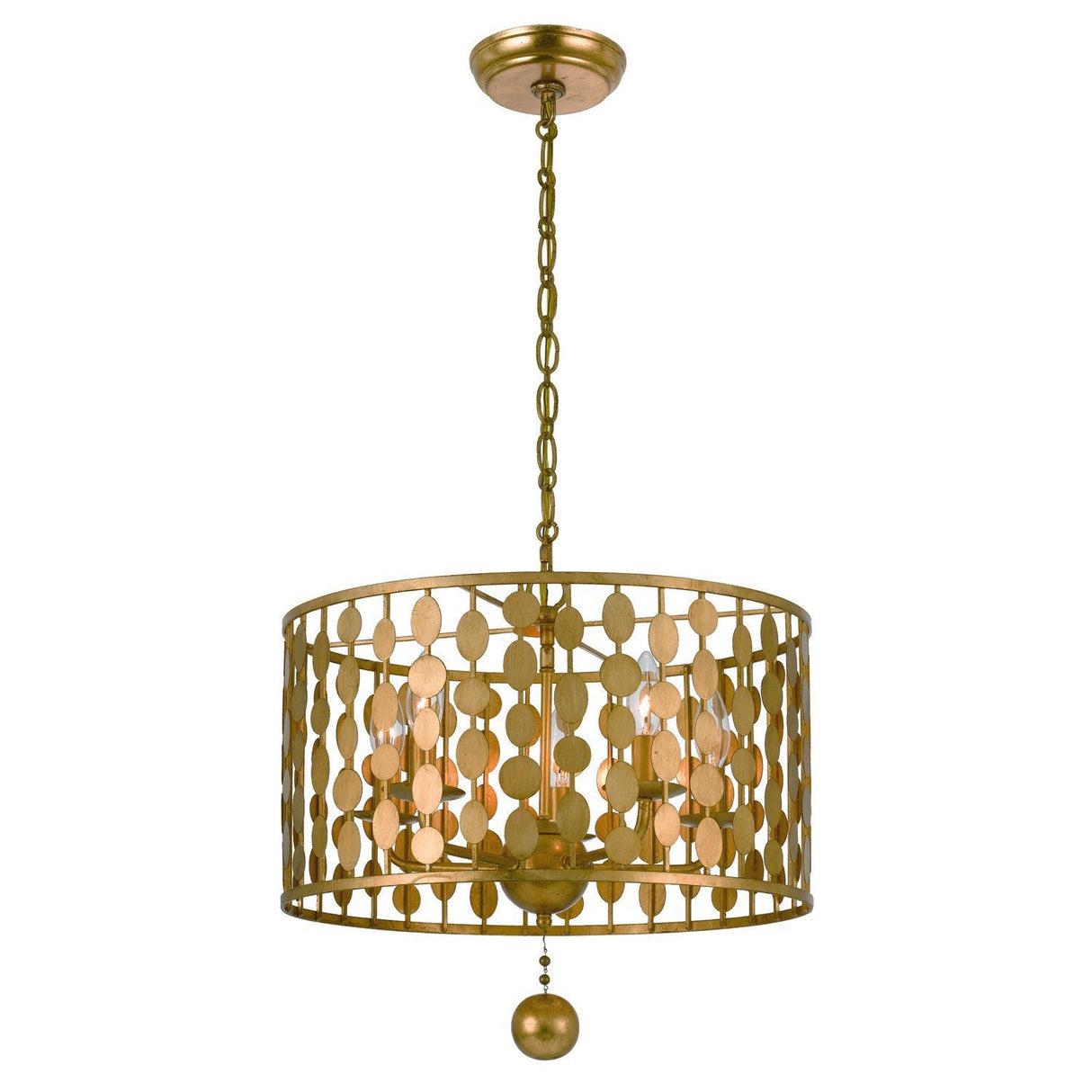 Layla 5 Light Antique Gold Chandelier 545-GA