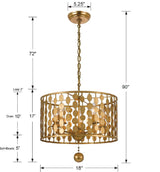 Layla 5 Light Antique Gold Chandelier 545-GA