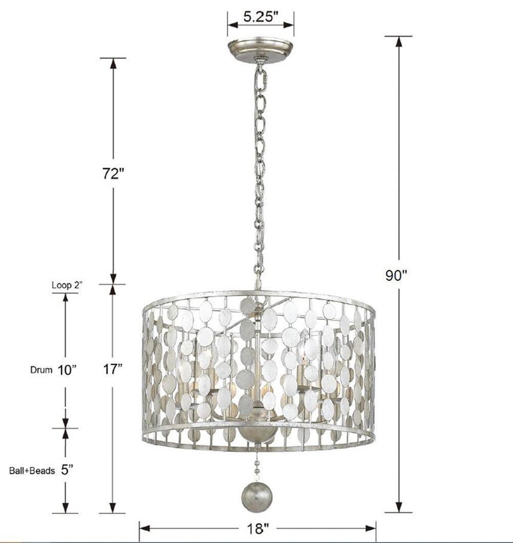 Layla 5 Light Antique Gold Chandelier 545-GA