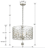 Layla 5 Light Antique Gold Chandelier 545-GA