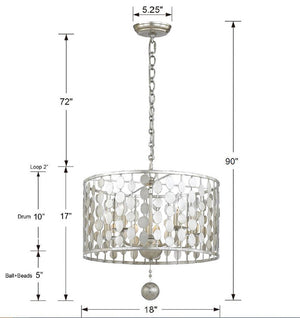 Layla 5 Light Antique Gold Chandelier 545-GA