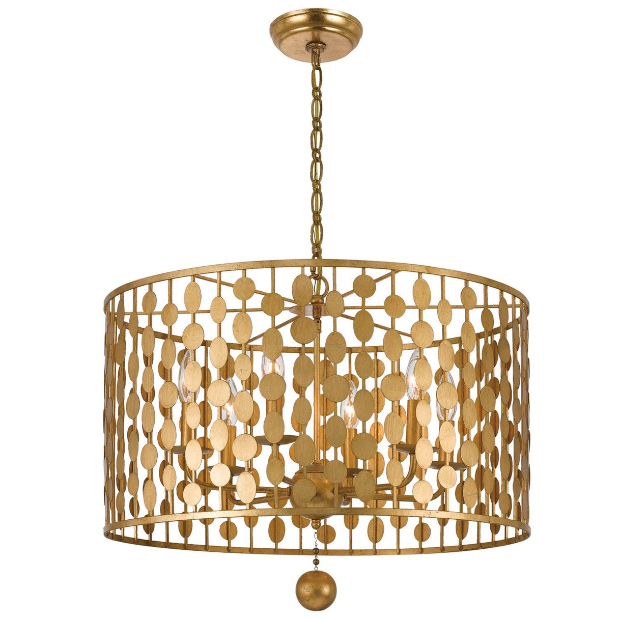 Layla 6 Light Antique Gold Chandelier 546-GA