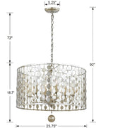 Layla 6 Light Antique Gold Chandelier 546-GA