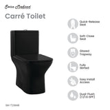 Carre One-Piece Square Toilet Dual-Flush in Matte Black 1.1/1.6 gpf