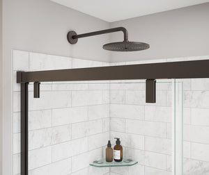 MAAX 135324-900-173-000 Uptown 56-59 x 76 in. 8 mm Sliding Shower Door for Alcove Installation with Clear glass in Dark Bronze