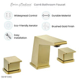 Carre 8 in. Widespread, 2-Handle, Bathroom Faucet in Brushed Gold