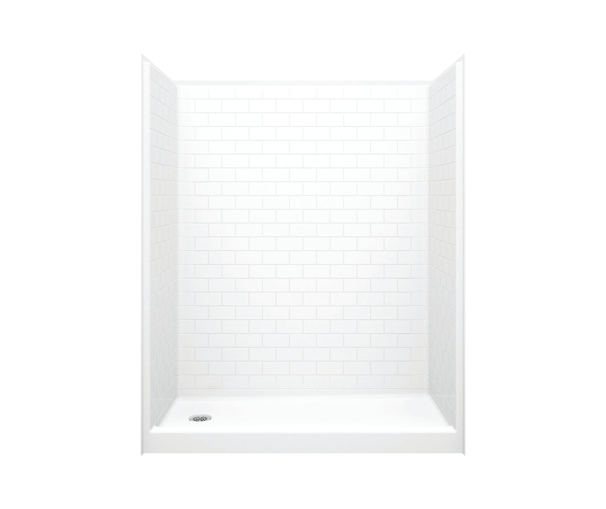 Aker 16030STT AcrylX Alcove Left-Hand Drain One-Piece Shower in White
