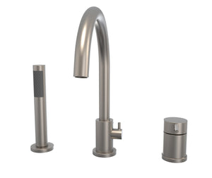 MAAX 10045541-105 Keros Deckmounted Tub Faucet with Handshower in Brushed Nickel