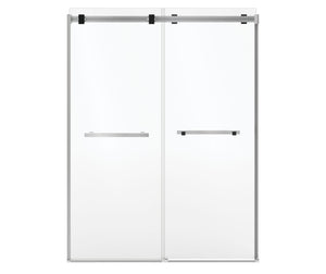 MAAX 136955-810-350-000 Duel Alto 56-59 X 78 in. 8mm Bypass Shower Door for Alcove Installation with GlassShield® glass in Chrome & Matte Black