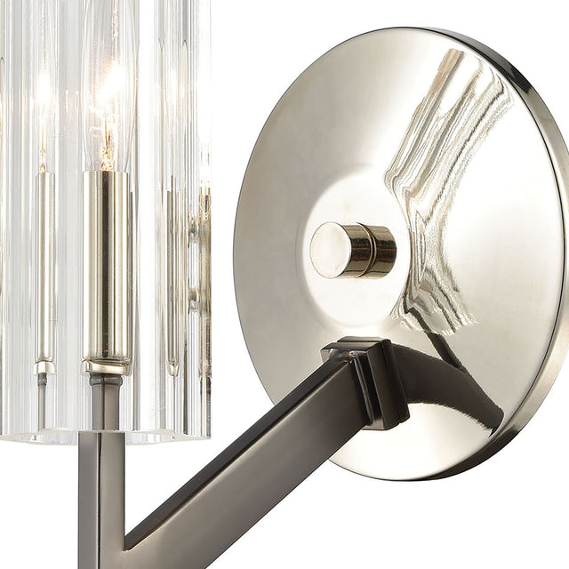 Elk 55070/1 Aspire 10'' High 1-Light Sconce - Black Nickel with Ribbed Crystal