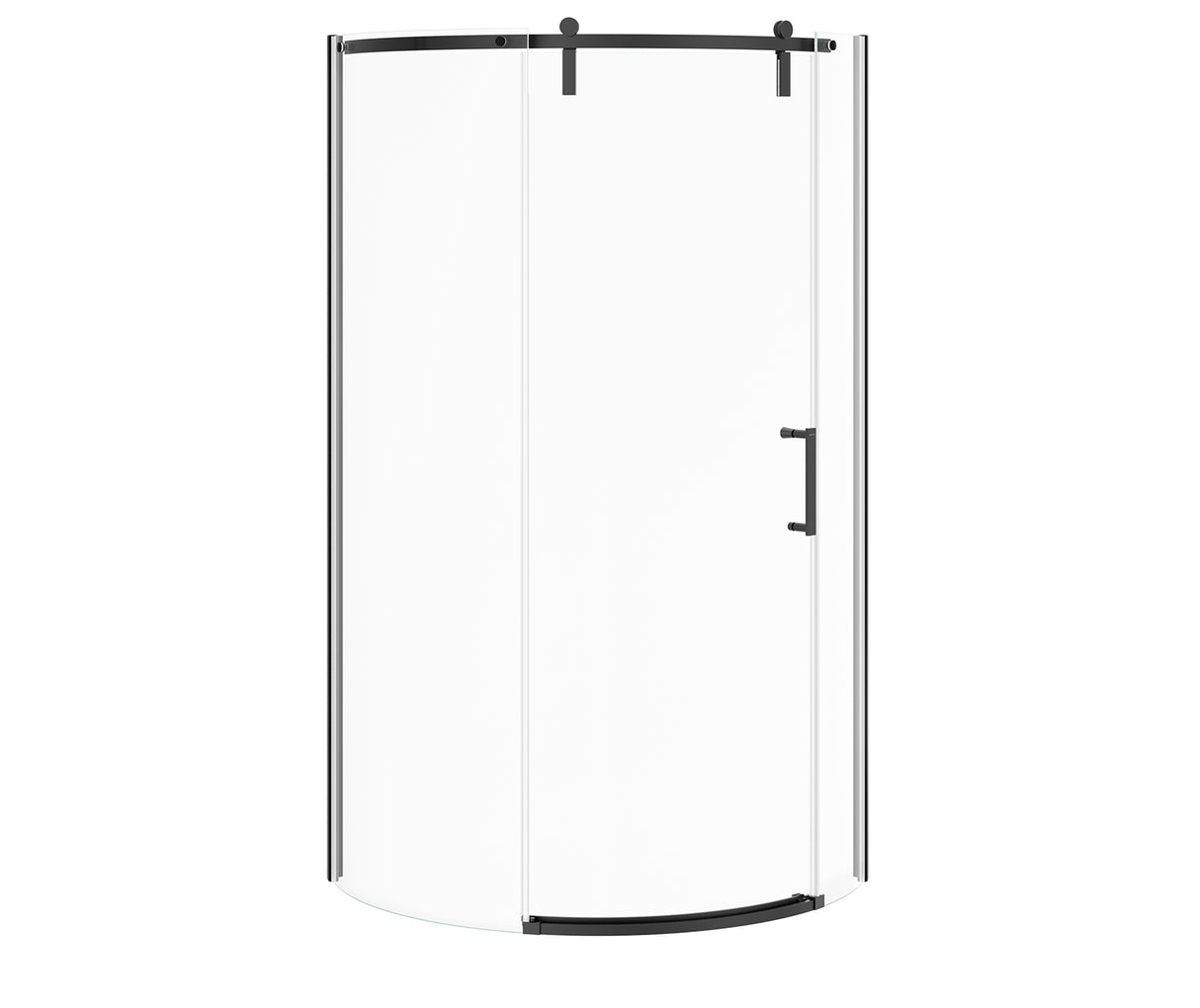 MAAX 139410-900-340-002 Outback Round 36 x 36 x 75 5/8 in. 8mm Sliding Shower Door for Corner Installation with Clear glass in Matte Black