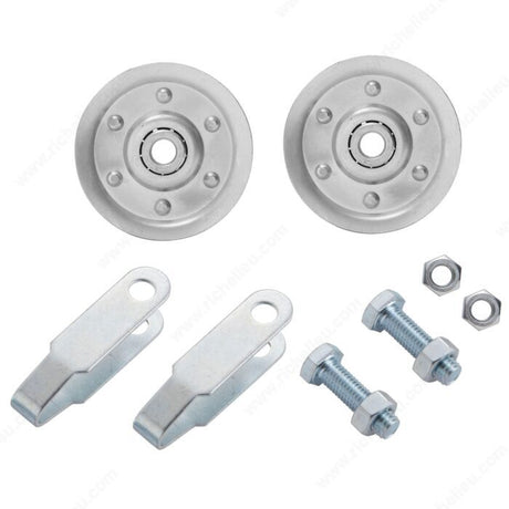 Ideal Security BK7117 Garage Door Pulleys, 3" With Fork and Bolts (2-Pack)