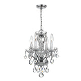 Traditional Crystal 4 Light Swarovski Strass Crystal Polished Chrome Mini Chandelier 5534-CH-CL-S