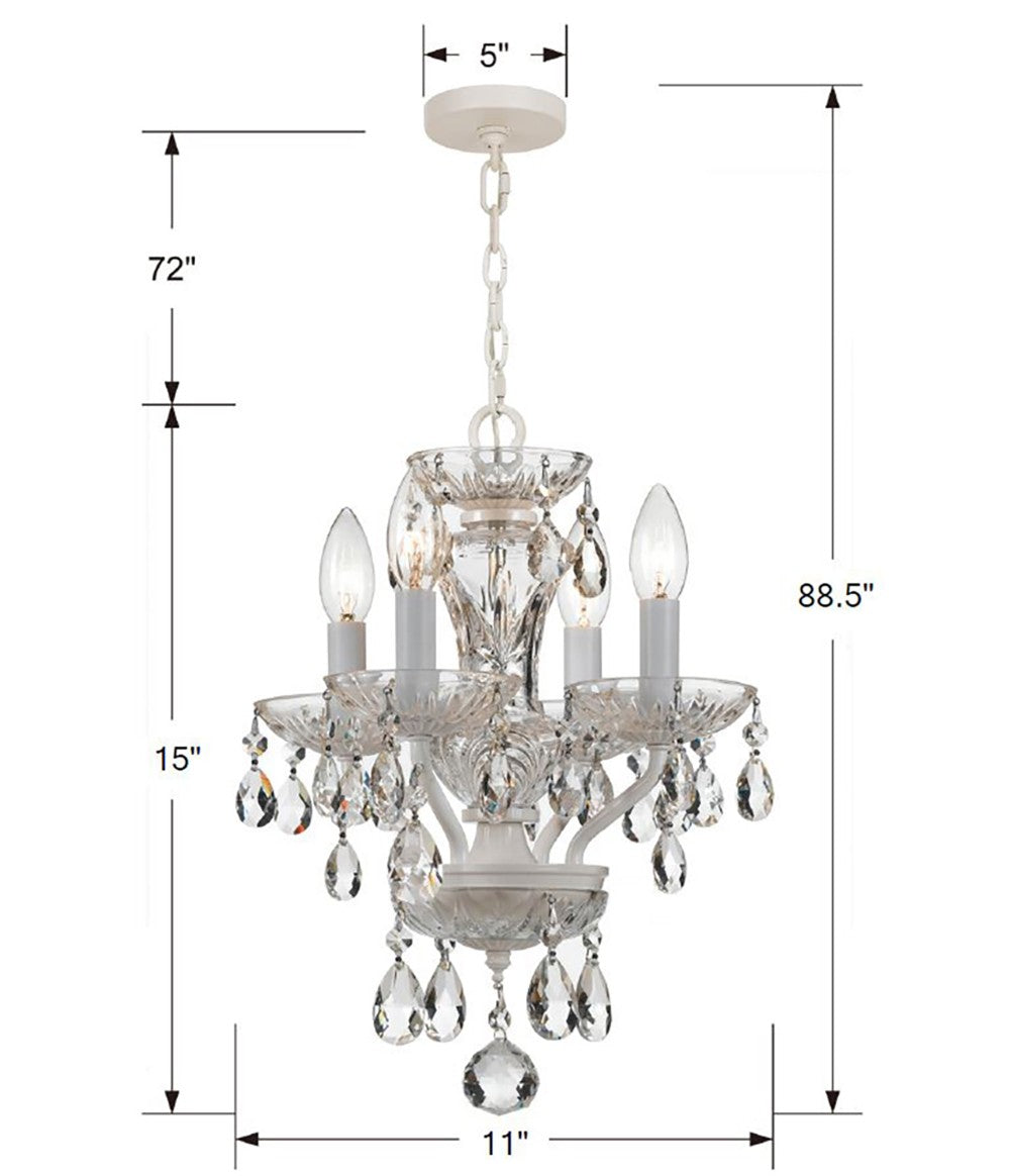 Traditional Crystal 4 Light Swarovski Strass Crystal Polished Chrome Mini Chandelier 5534-CH-CL-S