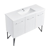 Annecy 48 Single, Glossy White, Two Doors, One Drawer, Bathroom Vanity