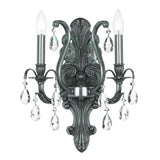 Dawson 2 Light Hand Cut Crystal Antique Brass Sconce 5563-AB-CL-MWP