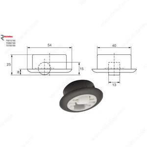 Richelieu 70700190 Roller-Mini Swivel Casters, Swivel without stop function, Flexible Rubber
