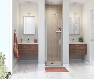 MAAX 138262-900-084-101 Manhattan 27-29 x 68 in. 6 mm Pivot Shower Door for Alcove Installation with Clear glass & Square Handle in Chrome