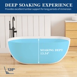 New England Home Goods 59" Solid Surface Freestanding Bathtub – Resin Stone Soaking Tub