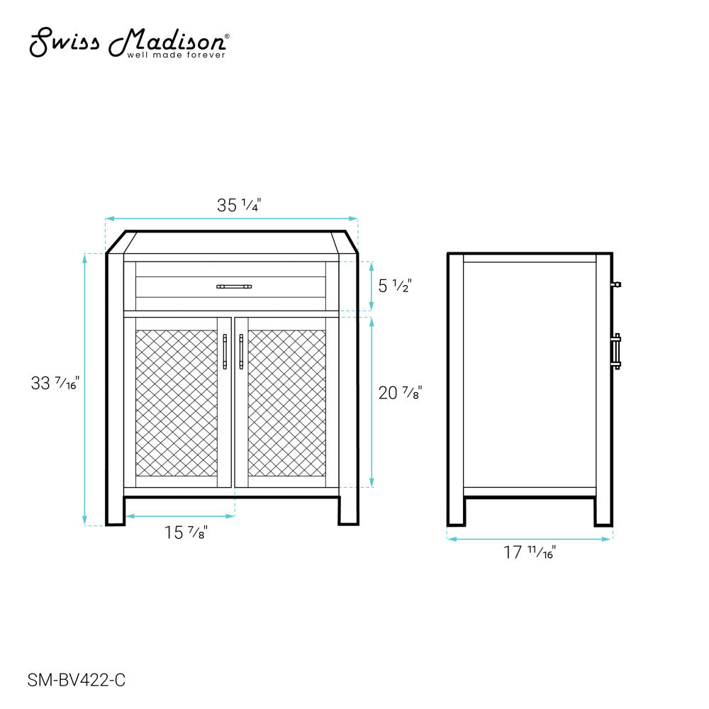 Calice 36" Bathroom Vanity - Cabinet Only