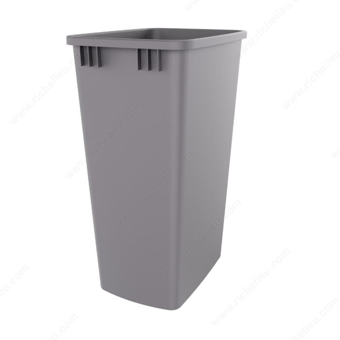 Richelieu RV50171 Rev-A-Shelf bins for RAS Bins System, Silver Gray, 50 qt, 10 15/32 in, 14 7/32 in, 21 3/4 in, Polymer