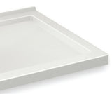 MAAX 410035-542-001-000 B3Round 6034 Acrylic Corner Left Shower Base in White with Anti-slip Bottom with Center Drain