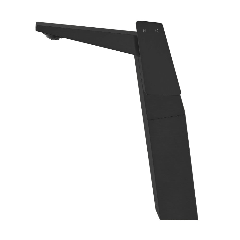 Carre Single Hole, Single-Handle, High Arc Bathroom Faucet in Matte Black