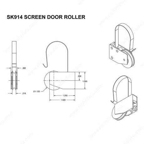 Ideal Security BK914 Patio Screen Door Rollers (2-Pack)