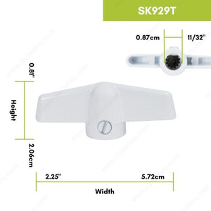 Ideal Security SK929T T-Handle Butterfly Window Cranks, Fits 11/32" Spline Shaft (4-Pack)