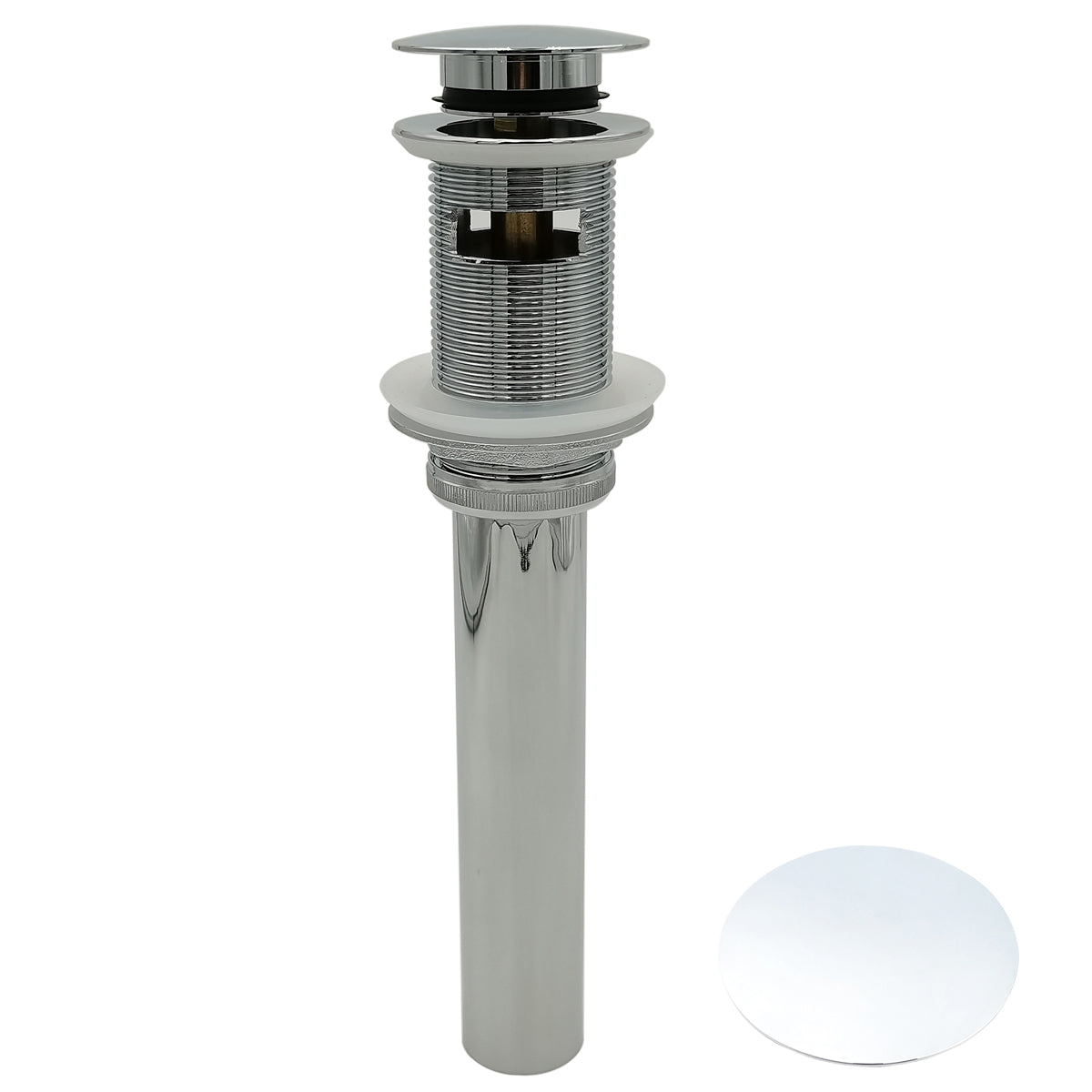 Push Pop-Up Sink Drain With Overflow