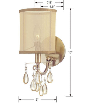 Hampton 1 Light Antique Brass Sconce 5621-AB