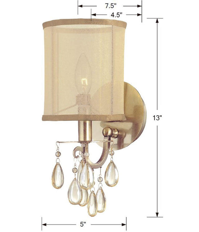 Hampton 1 Light Antique Brass Sconce 5621-AB