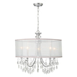 Hampton 5 Light Drum Shade Polished Chrome Chandelier 5625-CH
