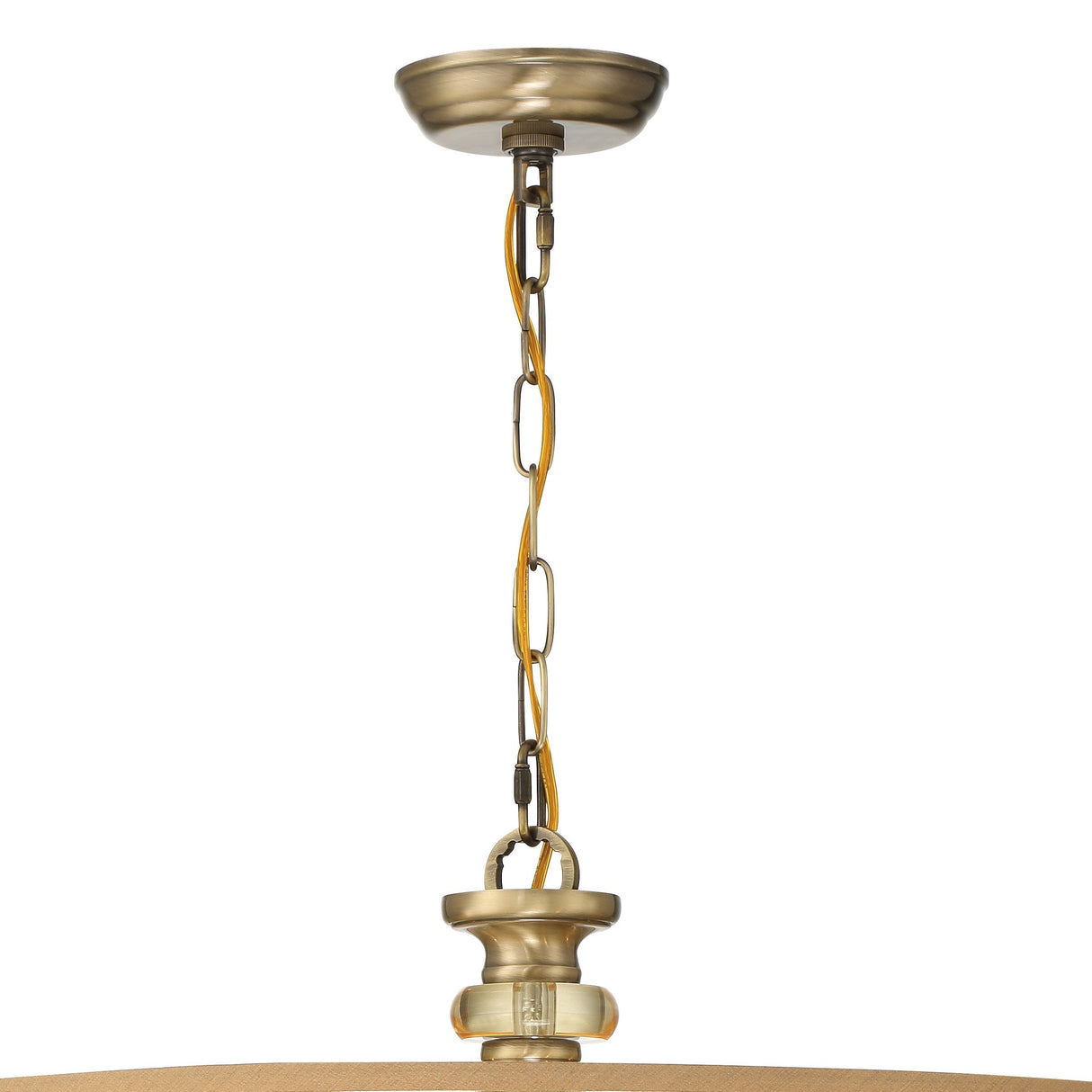 Hampton 8 Light Drum Shade Antique Brass Chandelier 5628-AB