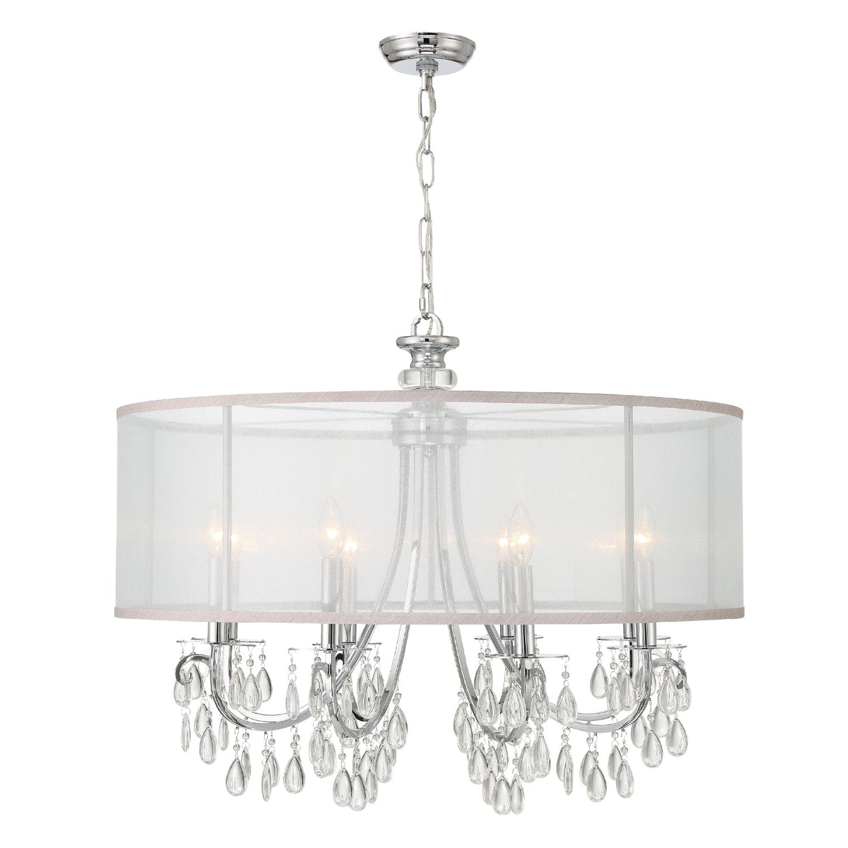 Hampton 8 Light Drum Shade Polished Chrome Chandelier 5628-CH