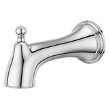 Transitional Round Tub Spout with Diverter in Polished Chrome