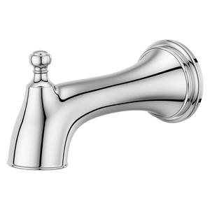 Transitional Round Tub Spout with Diverter in Polished Chrome