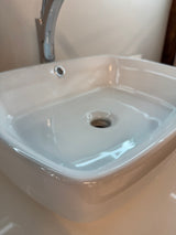 48" Floating White Vanity Set with Quartz Top, Ceramic Vessel Sink, and Chrome Vessel Faucet