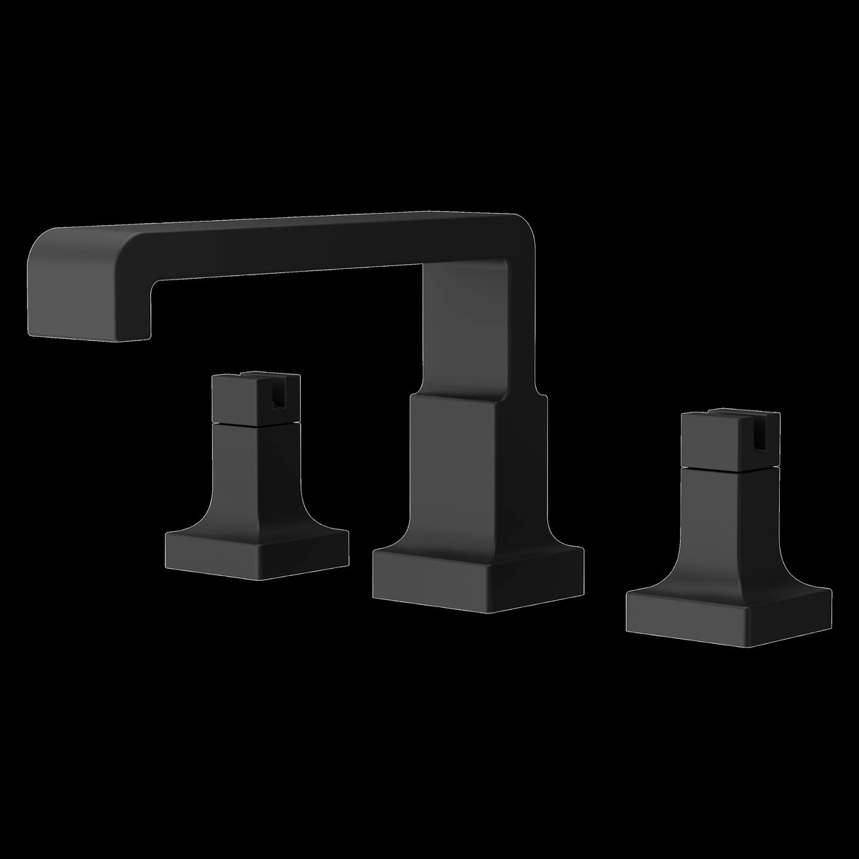 Verve 2-Handle Deck Mounted Roman Tub Trim without Handles in Matte Black