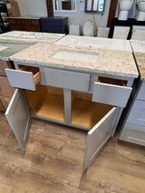 43" Glorious KCD Light Grey with Custom Quartz Top Bathroom Vanity