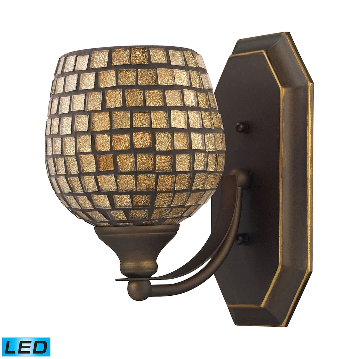 Elk 570-1B-GLD-LED Mix and Match Vanity 5'' Wide 1-Light Vanity Light - Aged Bronze