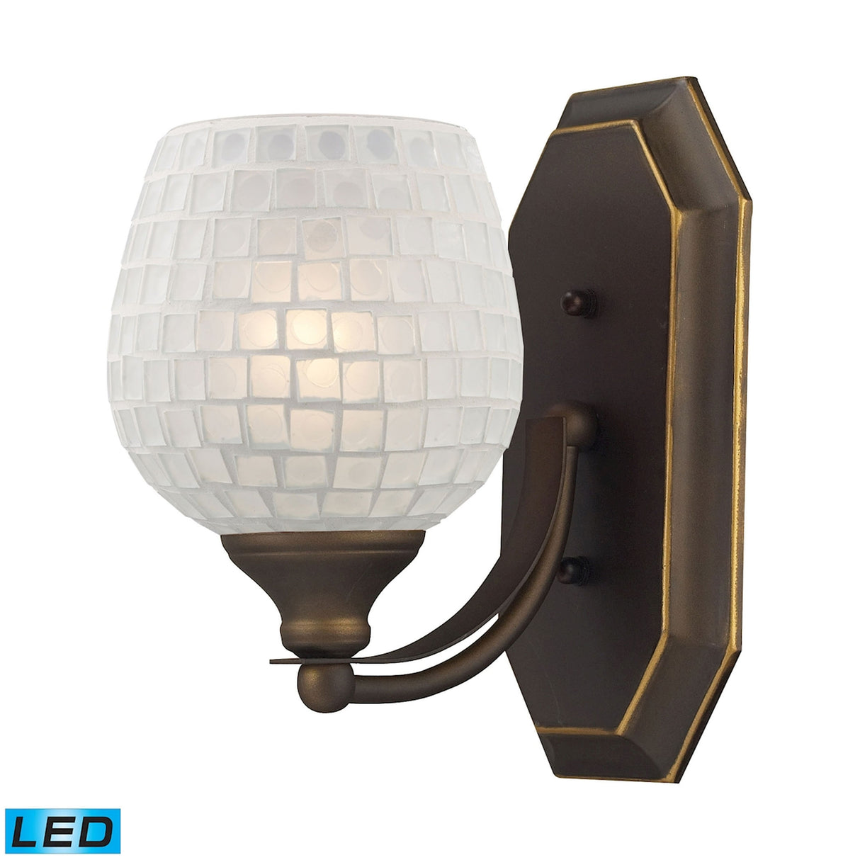 Elk 570-1B-WHT-LED Mix and Match Vanity 5'' Wide 1-Light Vanity Light - Aged Bronze