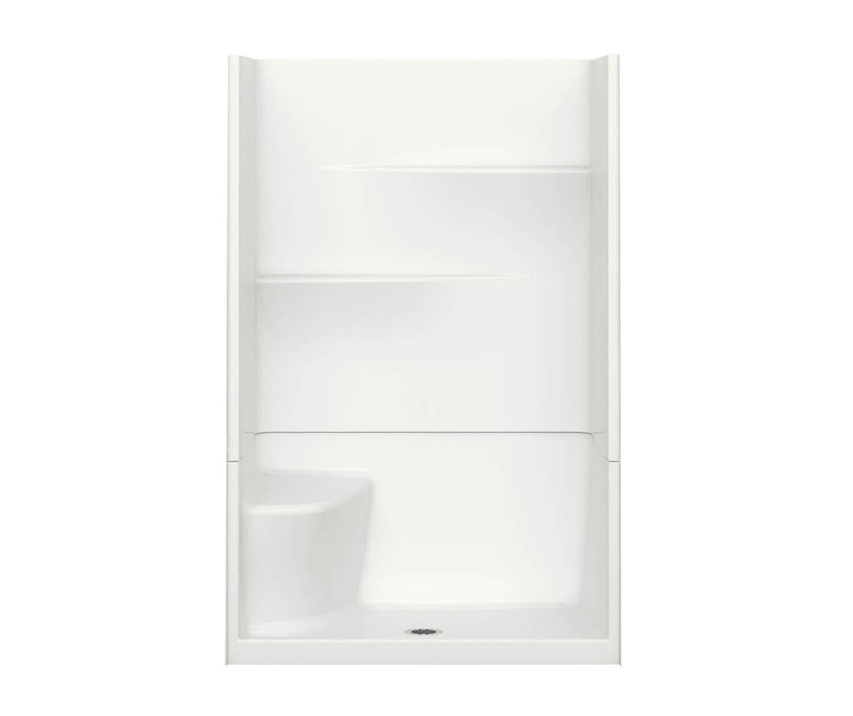 MAAX 105596-000-002-001 Gallery SH-4834 AcrylX Alcove Center Drain Two-Piece Shower in White